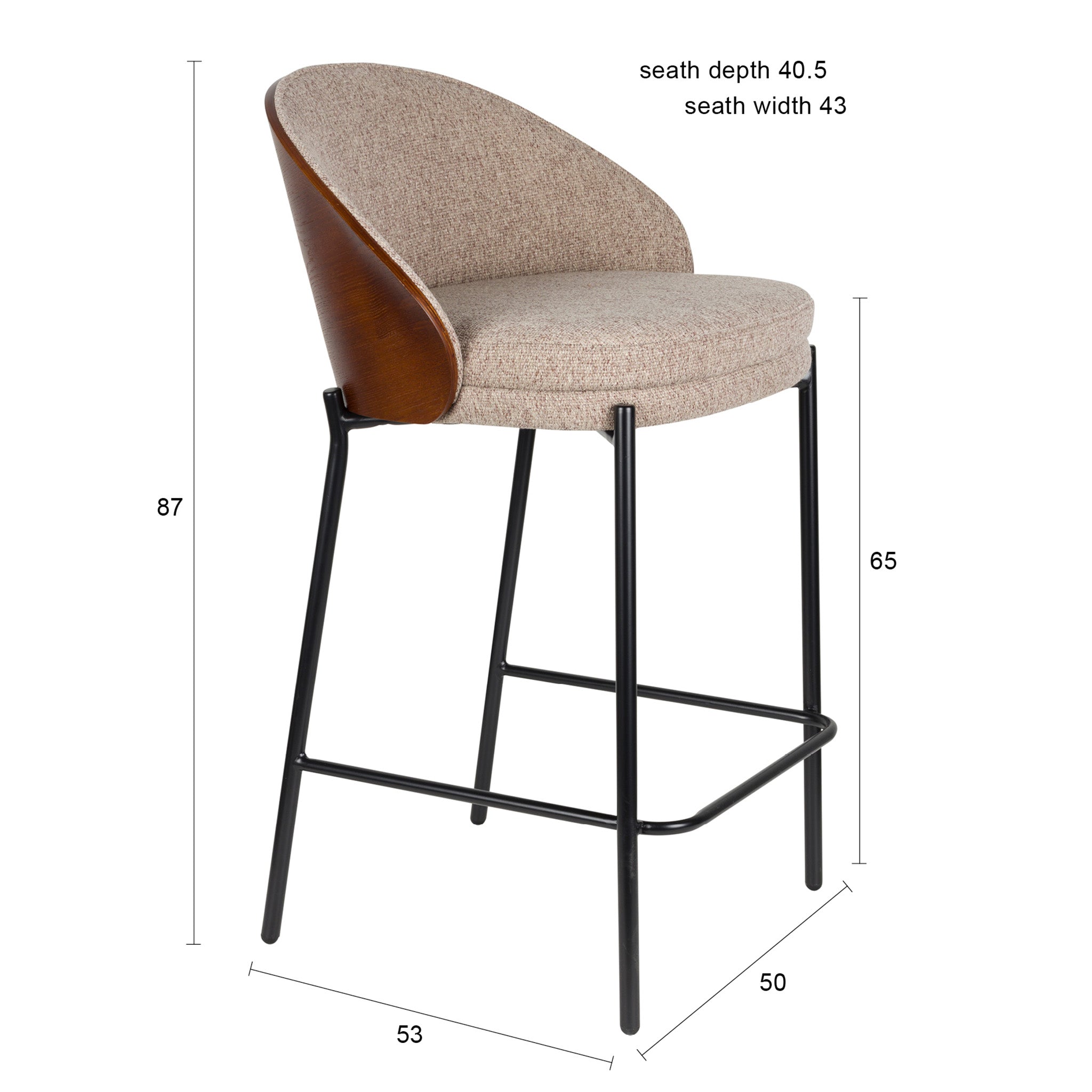 Rodin Beige Counter Chair