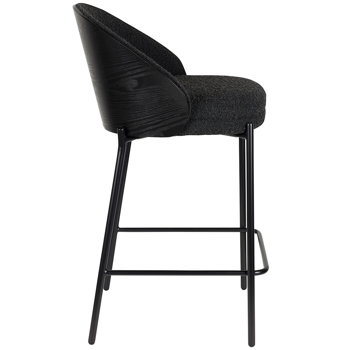 Rodin Black Boucle Counter Chair