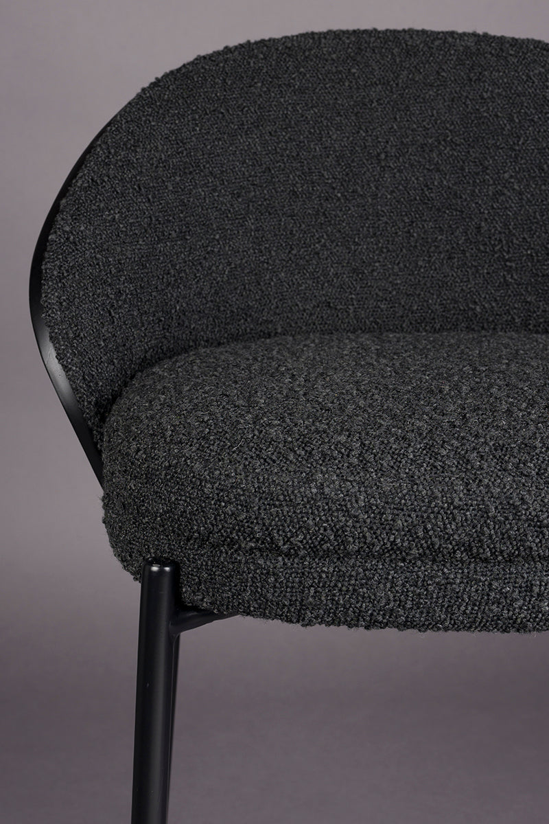 Rodin Black Boucle Counter Chair