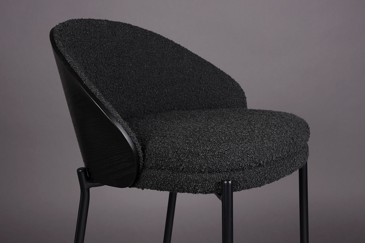Rodin Black Boucle Counter Chair