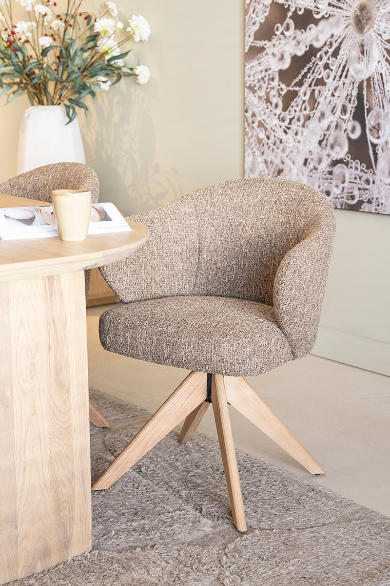 Connor Donna Swivel Chair with Wood Legs