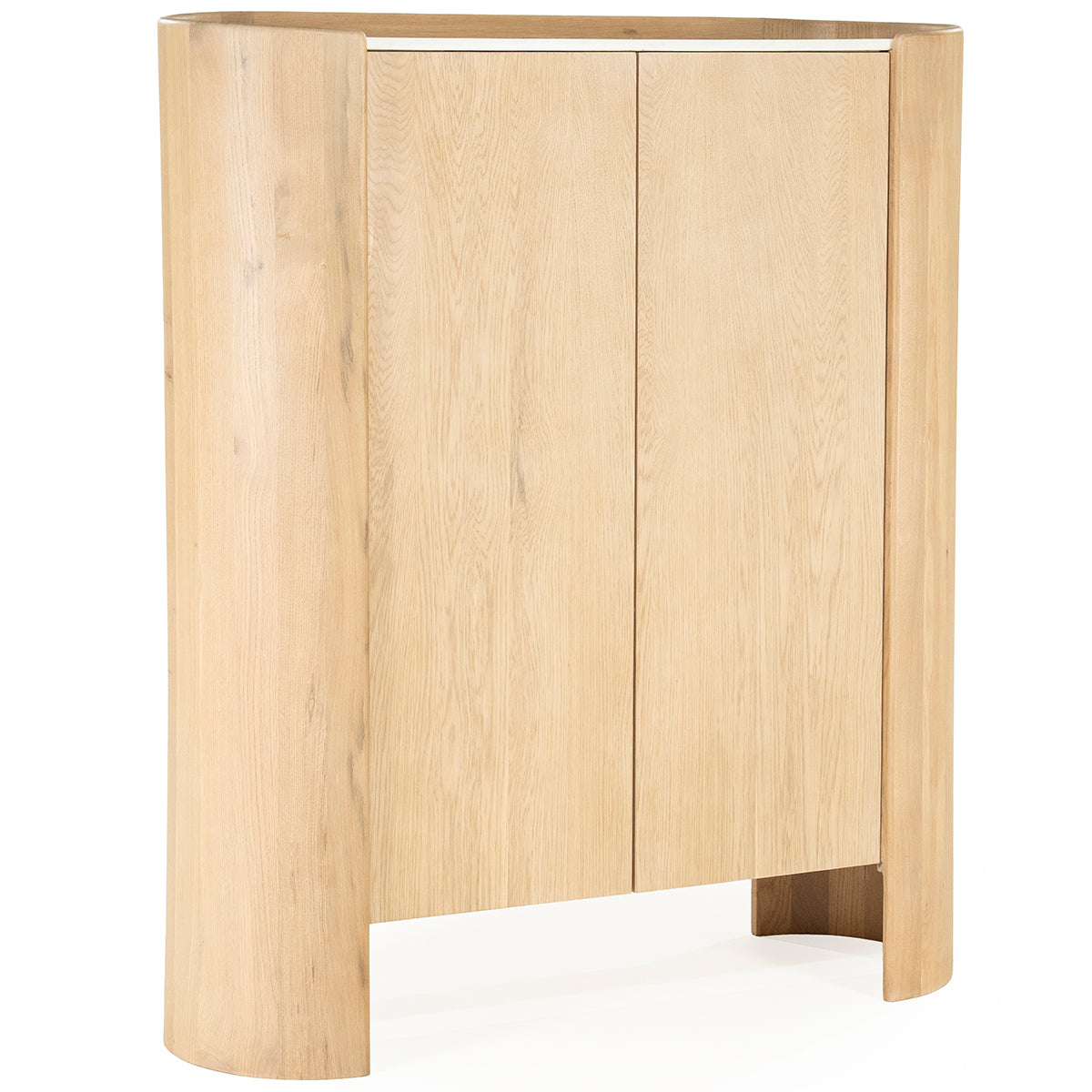 Don Natural Oak Wood/Marble Cabinet