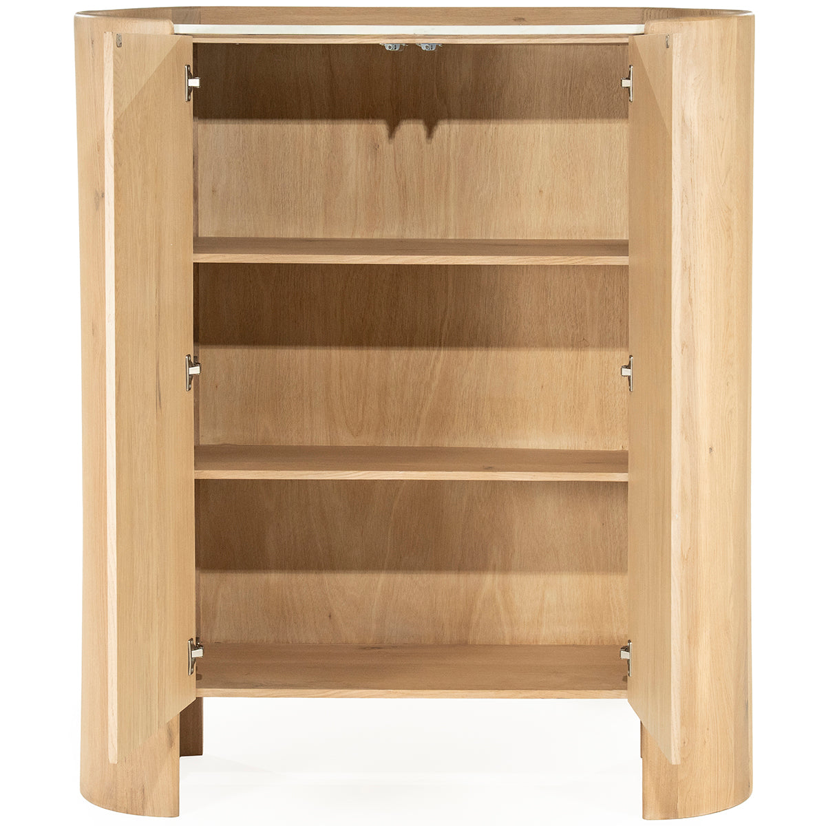 Don Natural Oak Wood/Marble Cabinet