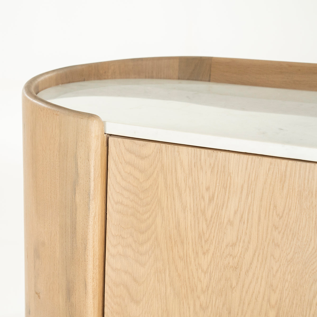 Don Natural Oak Wood/Marble Cabinet
