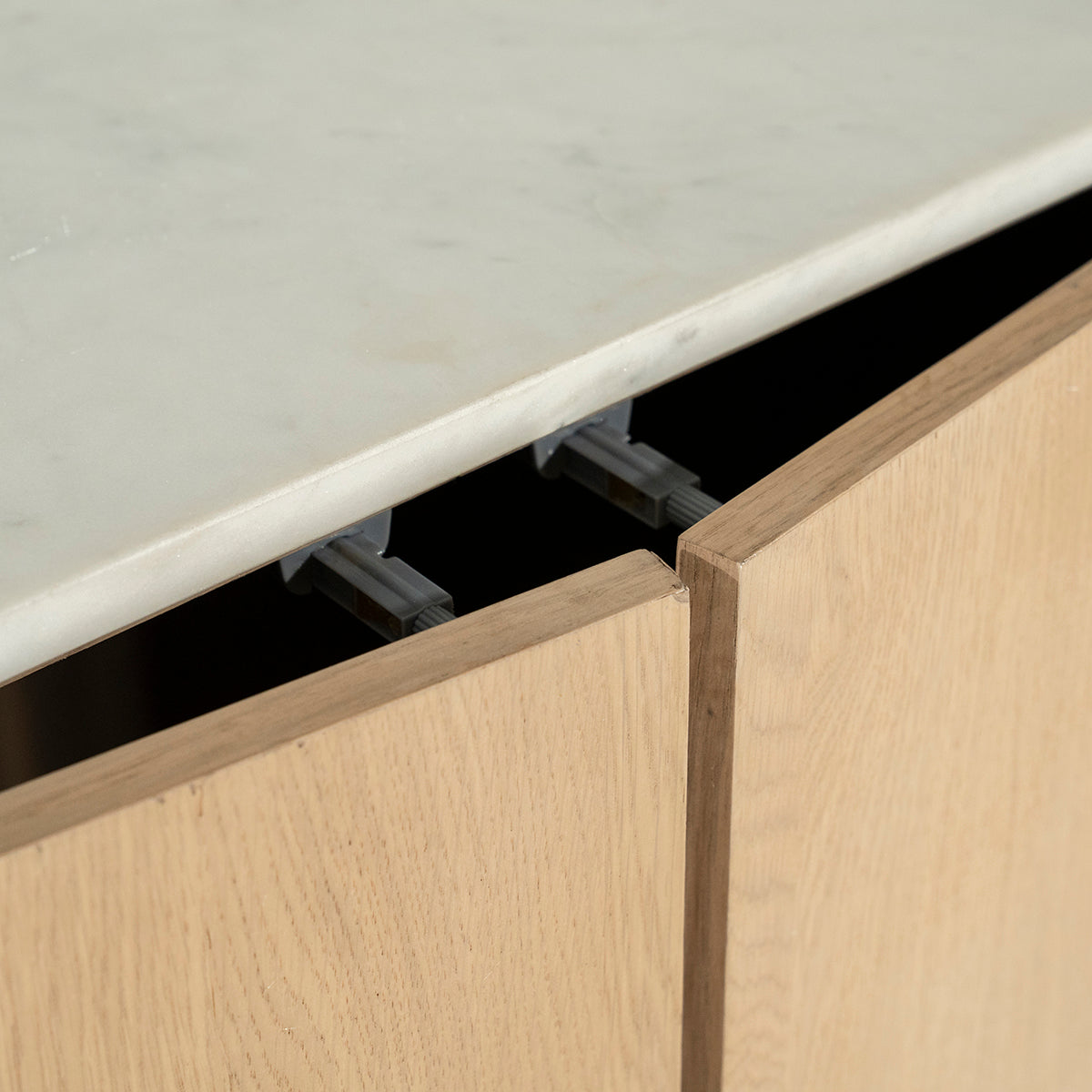 Don Natural Oak Wood/Marble Cabinet