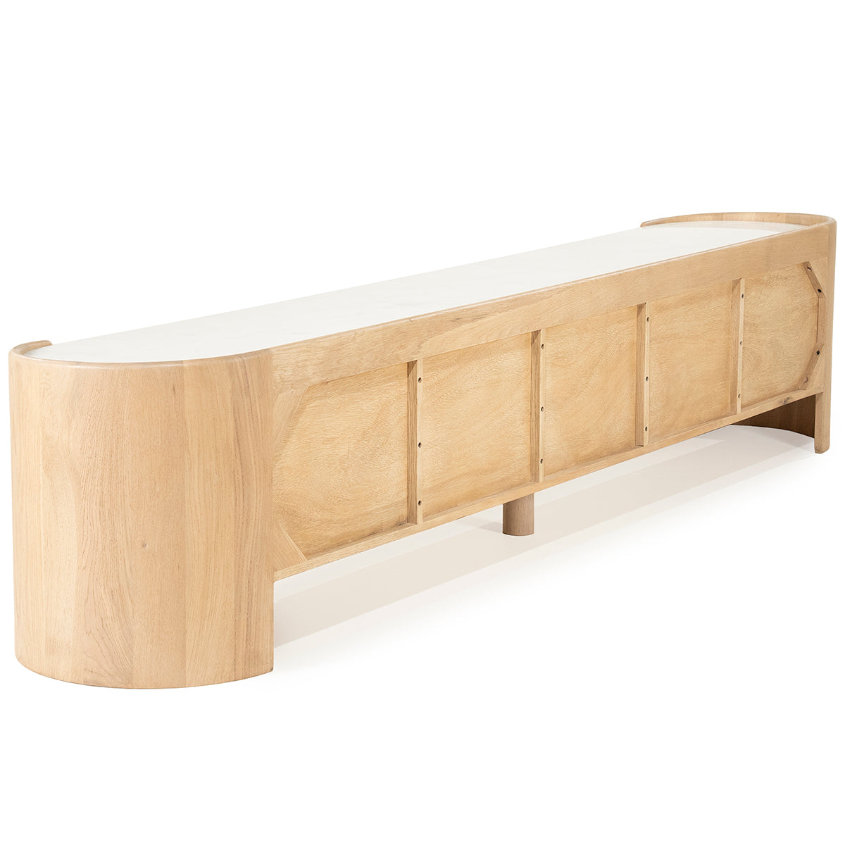Don Natural Oak Wood/Marble 5 Door TV Cabinet