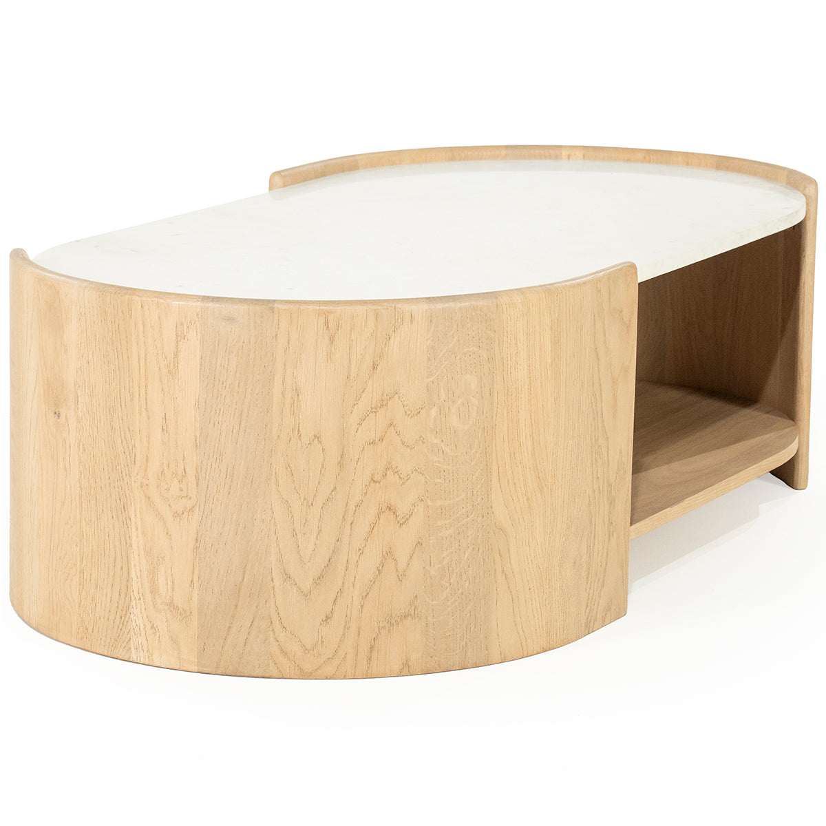 Don Natural Oak Wood/Marble Coffee Table