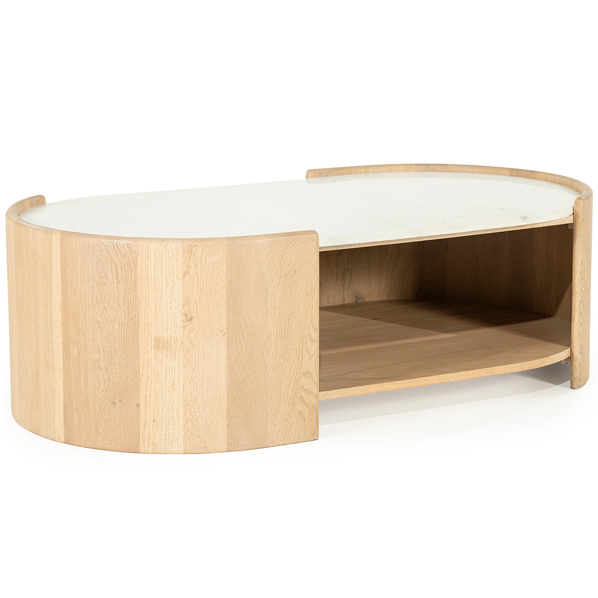 Don Natural Oak Wood/Marble Coffee Table