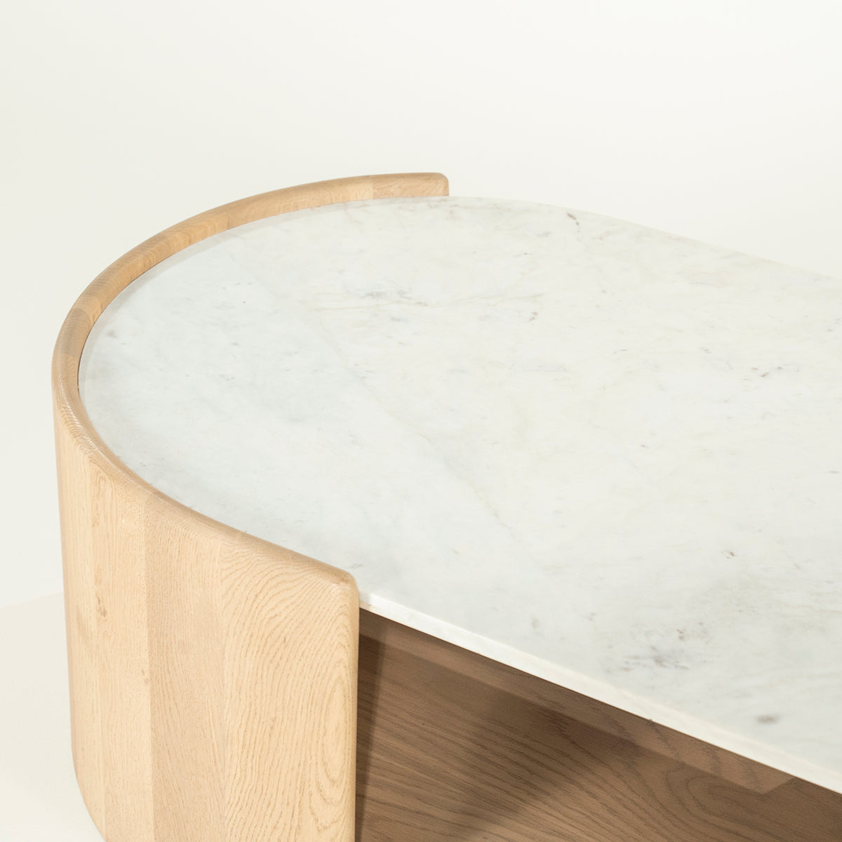 Don Natural Oak Wood/Marble Coffee Table