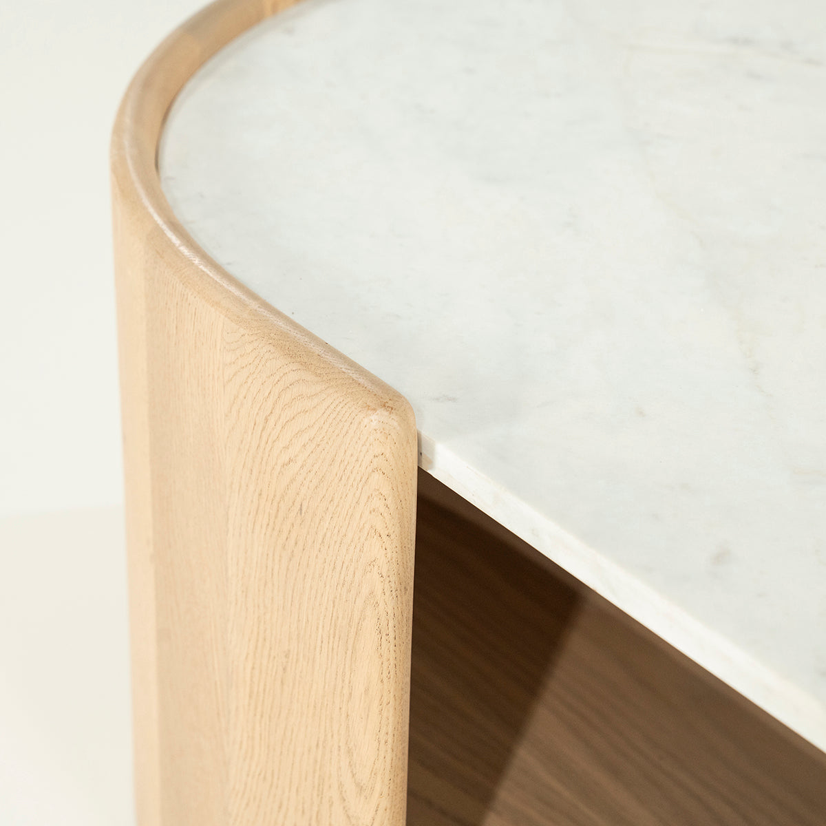 Don Natural Oak Wood/Marble Coffee Table