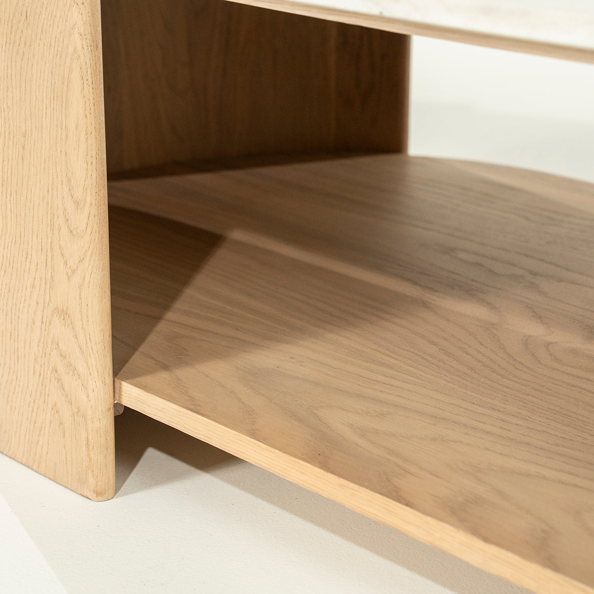 Don Natural Oak Wood/Marble Coffee Table