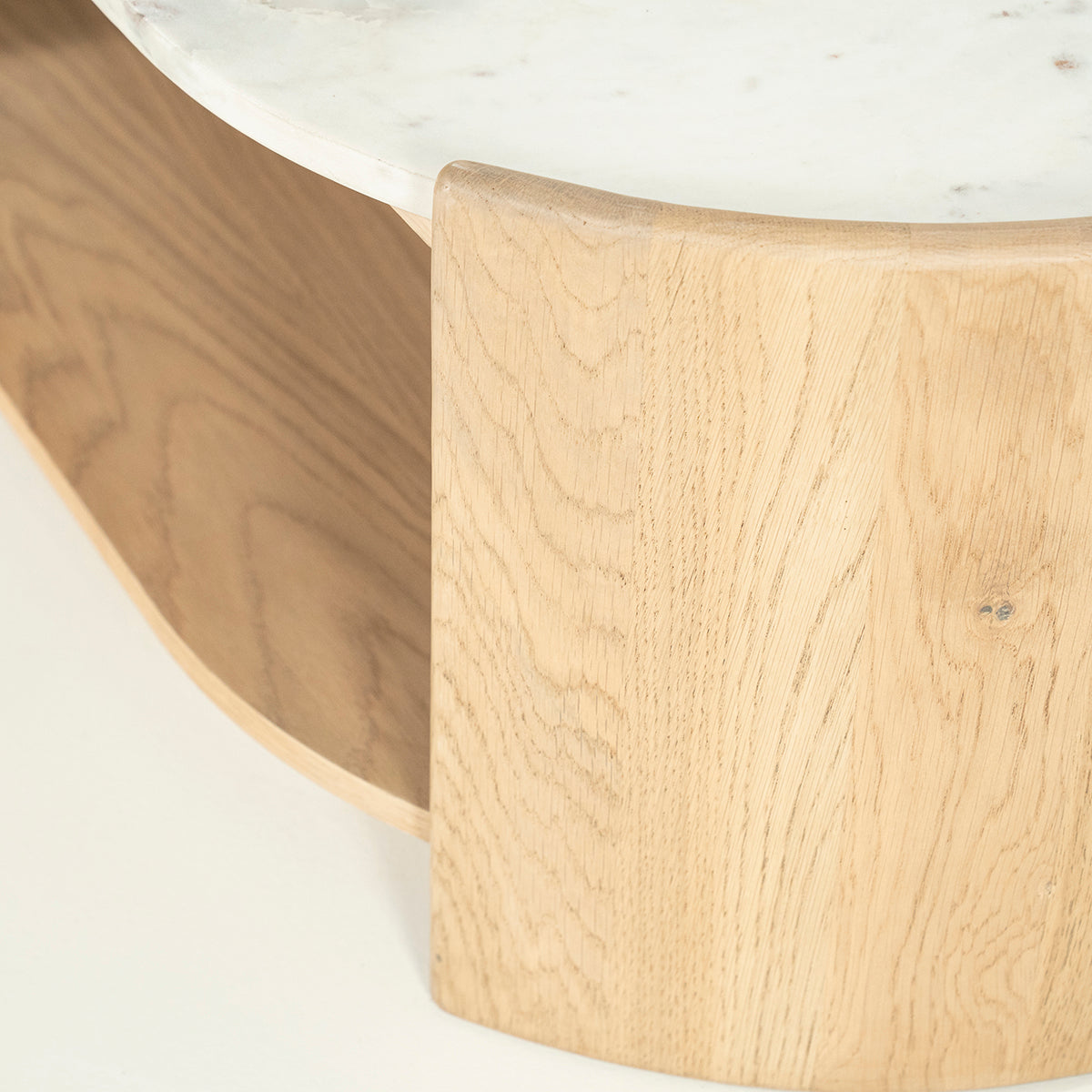 Don Natural Oak Wood/Marble Coffee Table