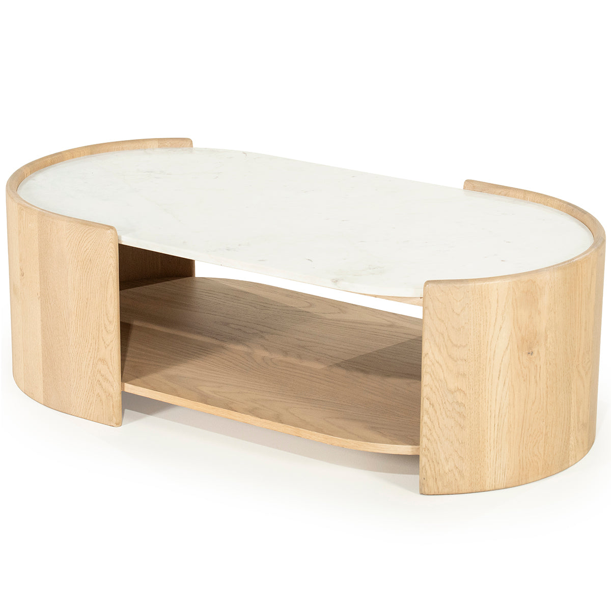 Don Natural Oak Wood/Marble Coffee Table