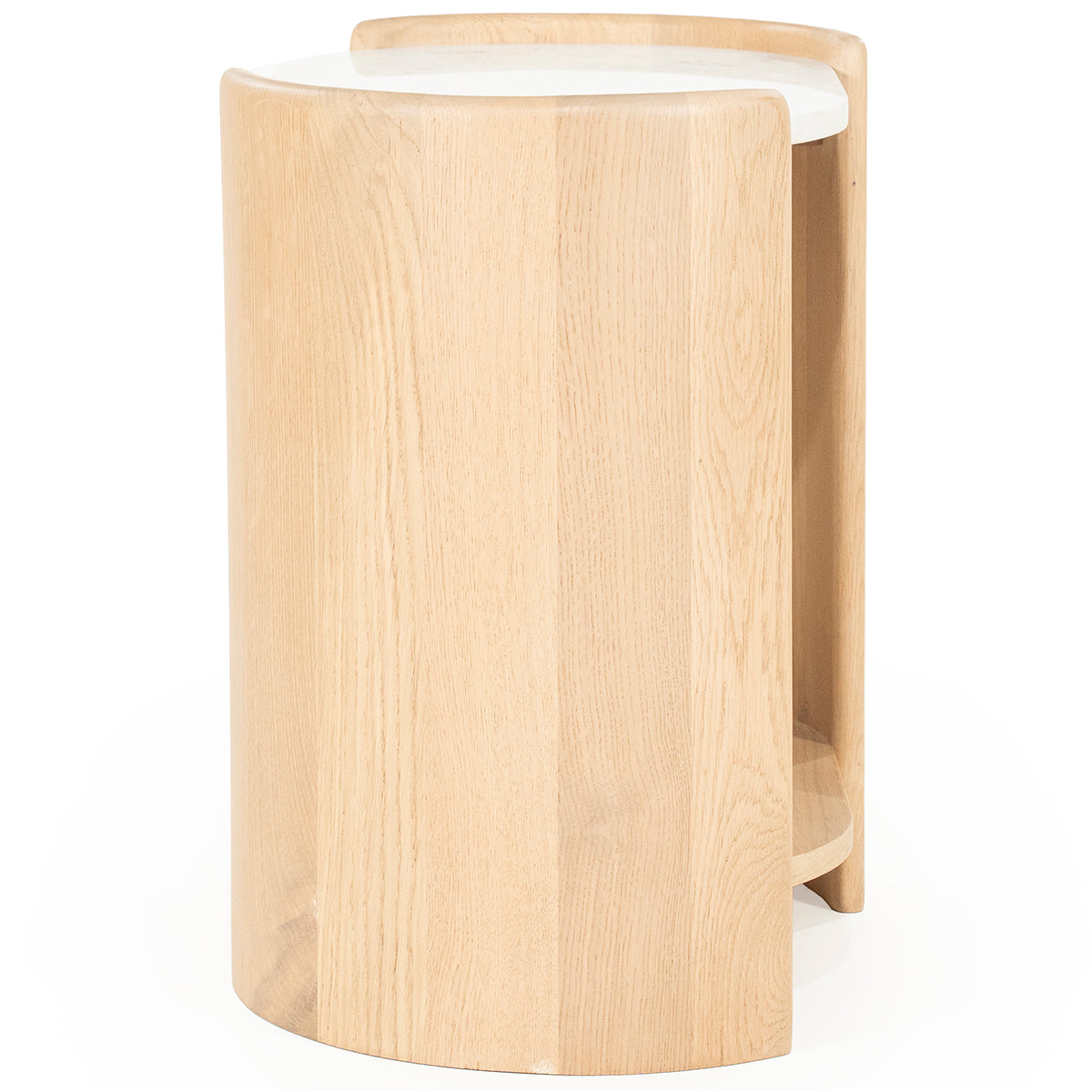 Don Natural Oak Wood/Marble Side Table