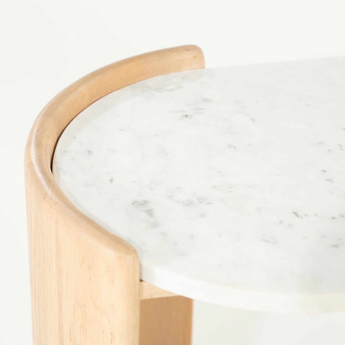 Don Natural Oak Wood/Marble Side Table