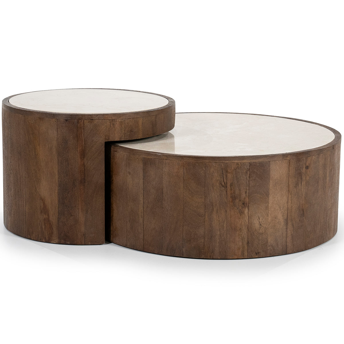 Hazel Marble/Mango Wood Coffee Table Set - WOO .Design