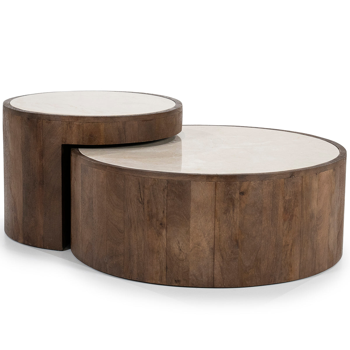 Hazel Marble/Mango Wood Coffee Table Set - WOO .Design