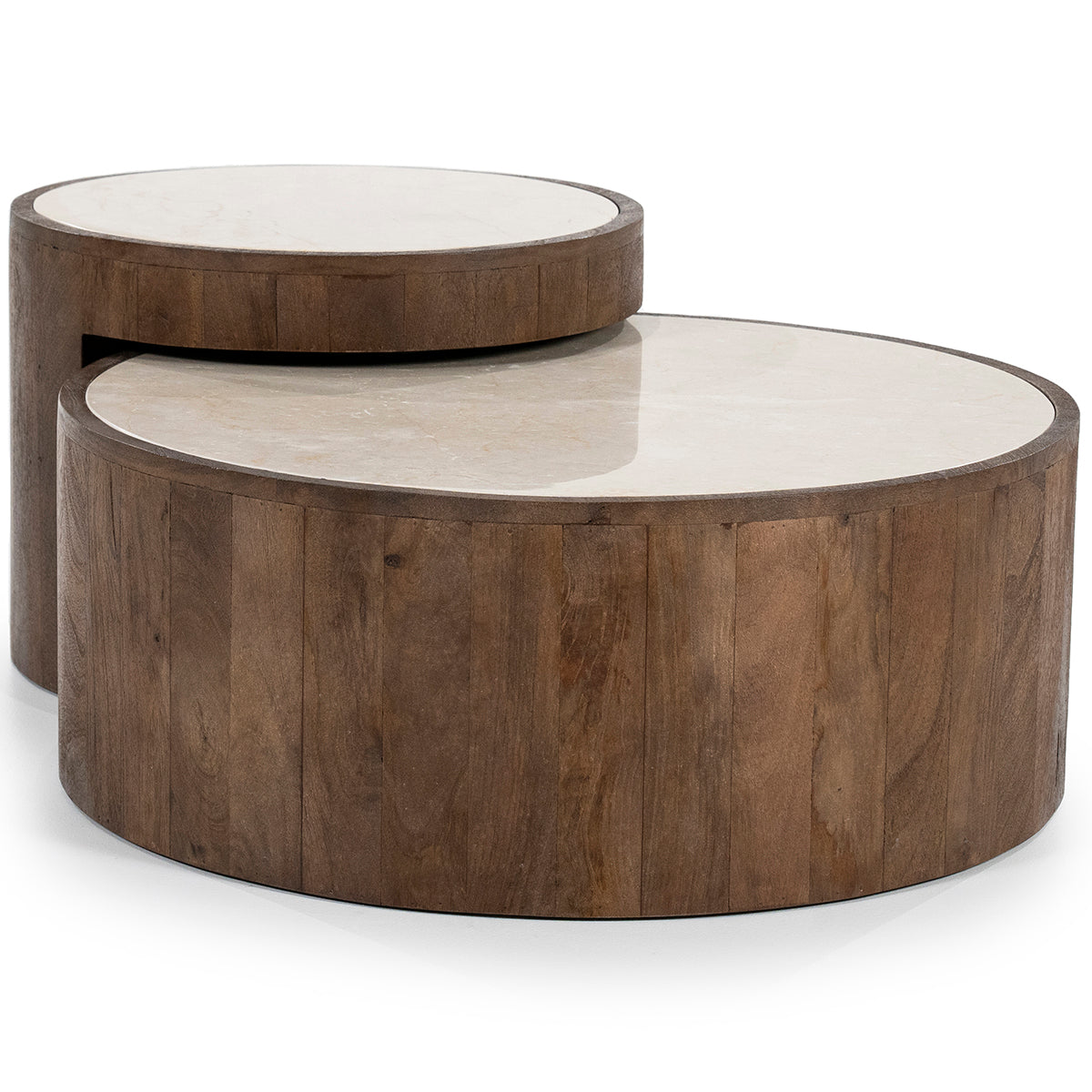 Hazel Marble/Mango Wood Coffee Table Set - WOO .Design