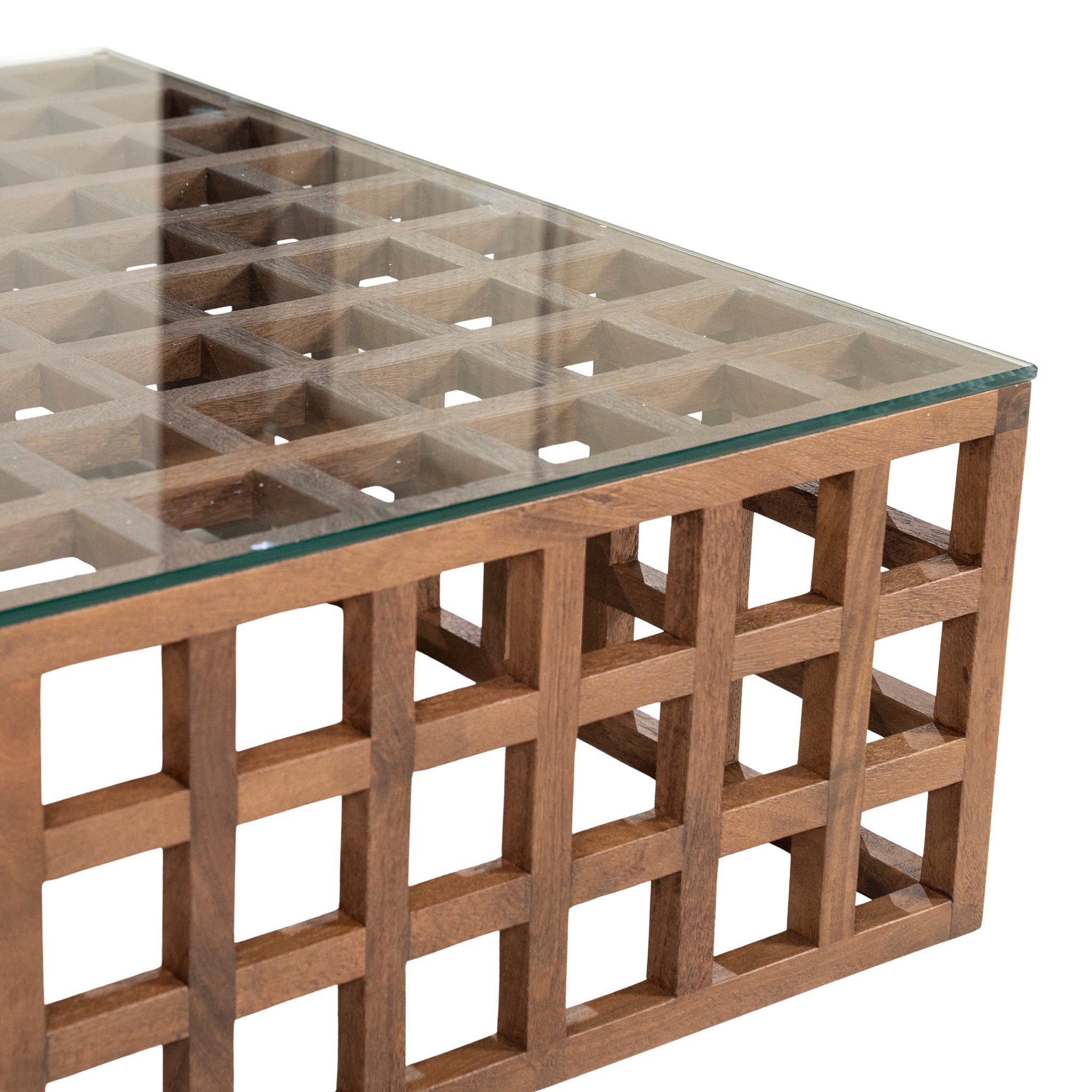 Heras Mango Wood/Glass Coffee Table
