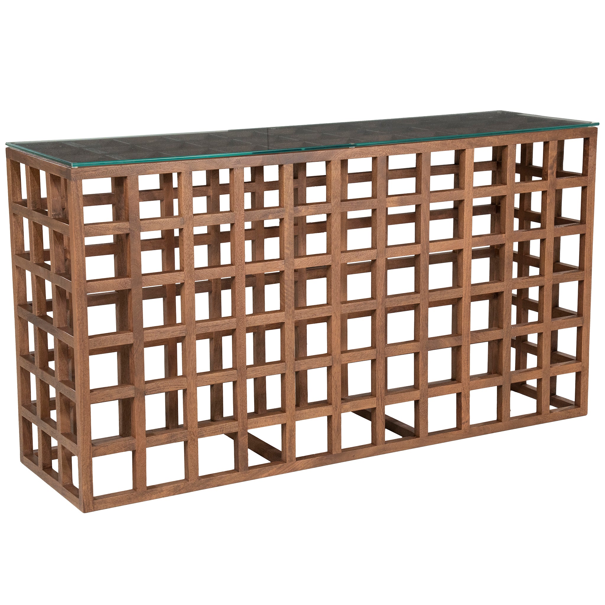 Heras Mango Wood/Glass Console