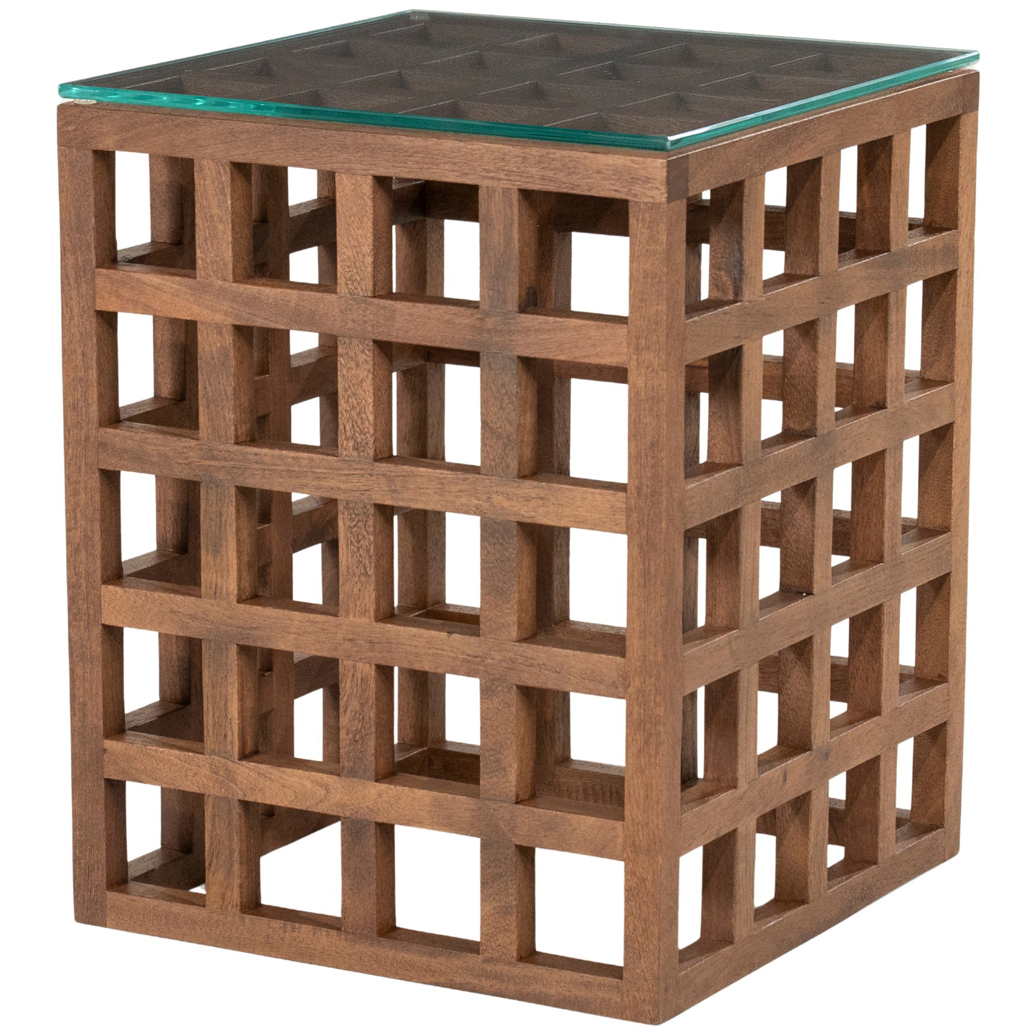 Heras Mango Wood/Glass Side Table