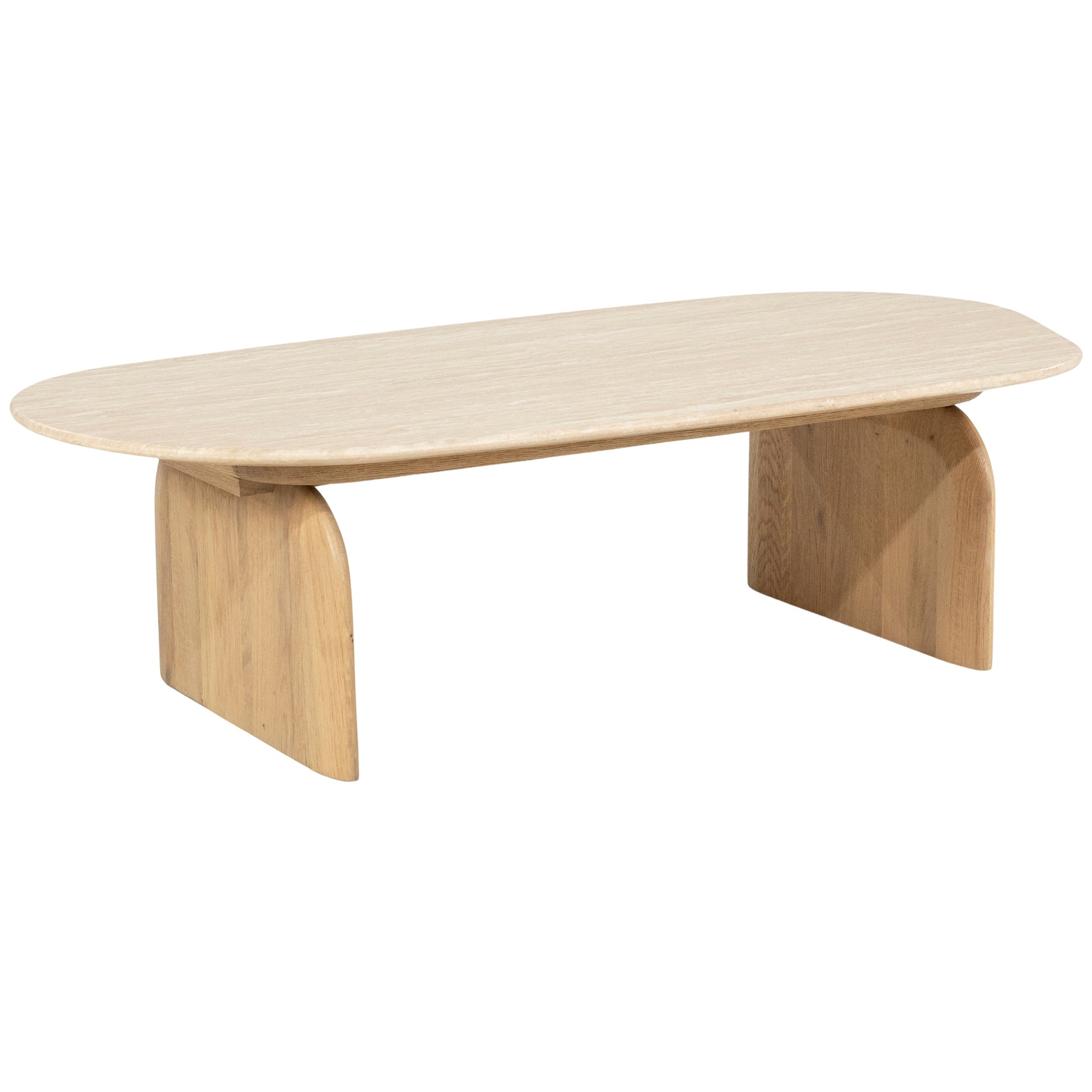 Lova Travertine/Oak Wood Coffee Table