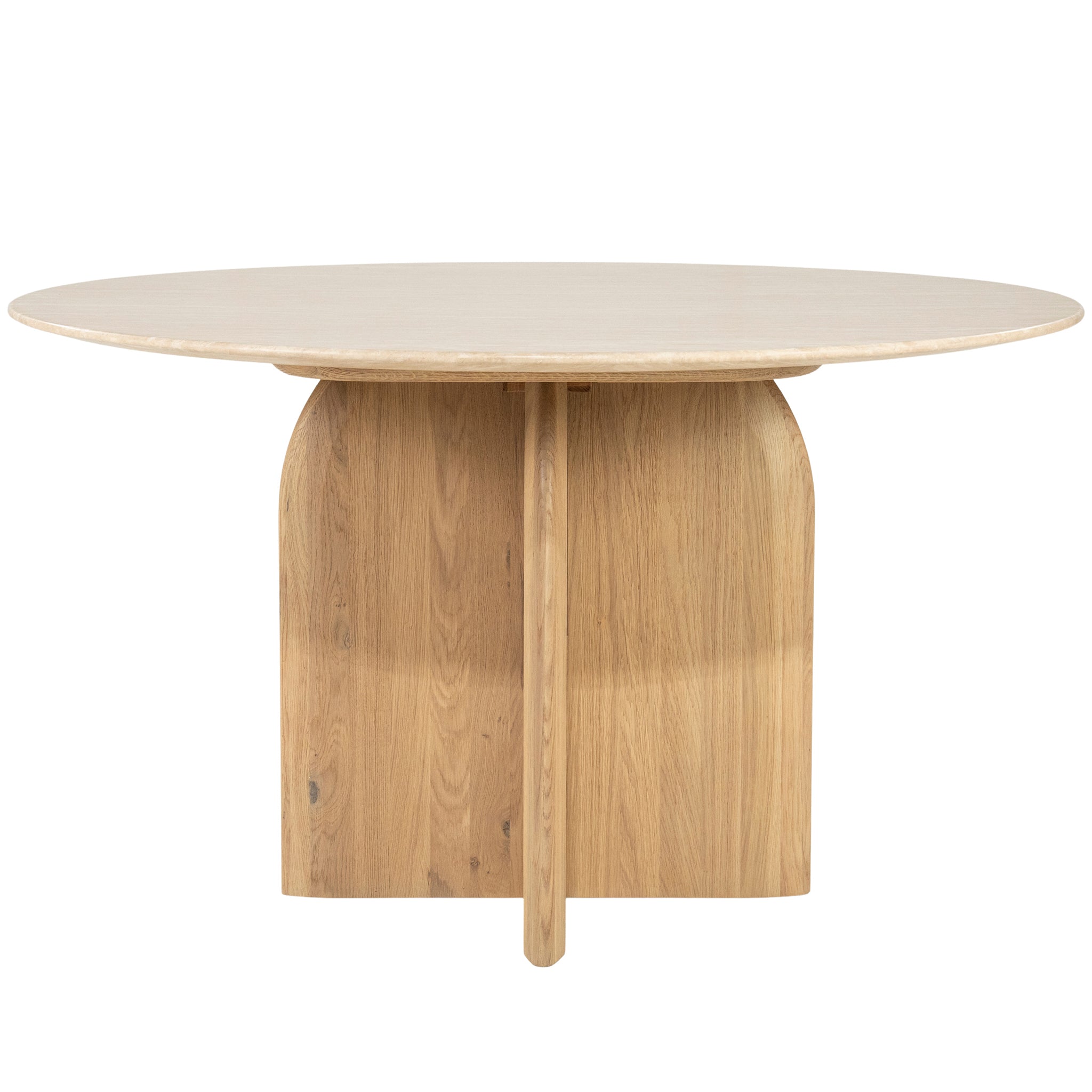Lova Travertine/Oak Wood Dining Table