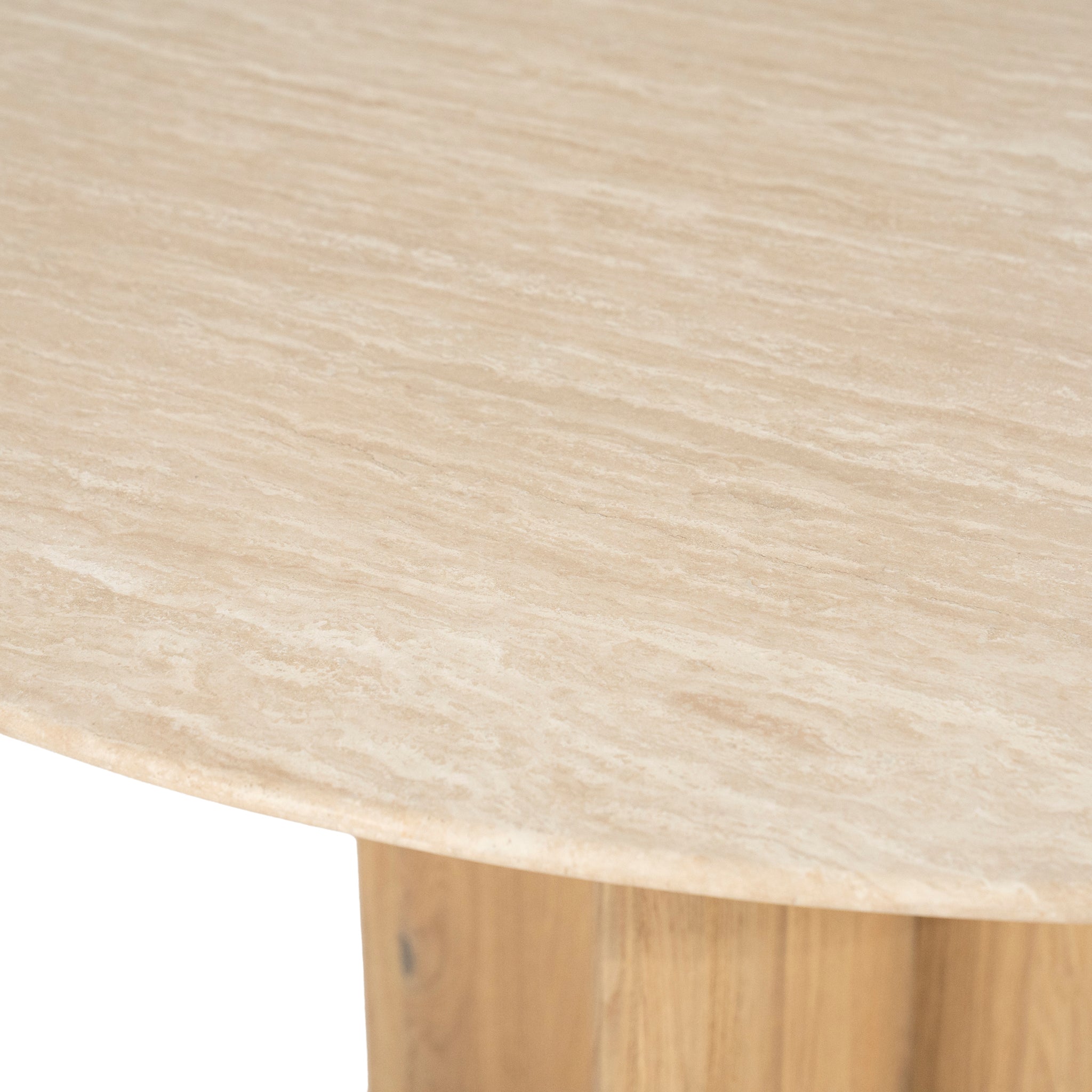 Lova Travertine/Oak Wood Dining Table