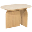 Lova Travertine/Oak Wood Side Table