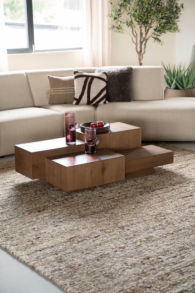 Quinten Oak Wood Rectangular Coffee Table