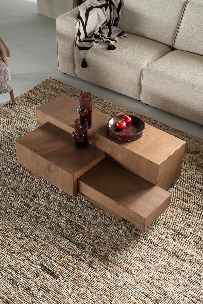 Quinten Oak Wood Rectangular Coffee Table