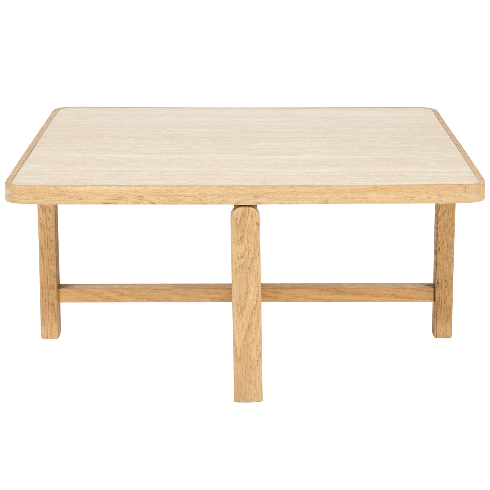 Vidar Travertine/Oak Wood Coffee Table