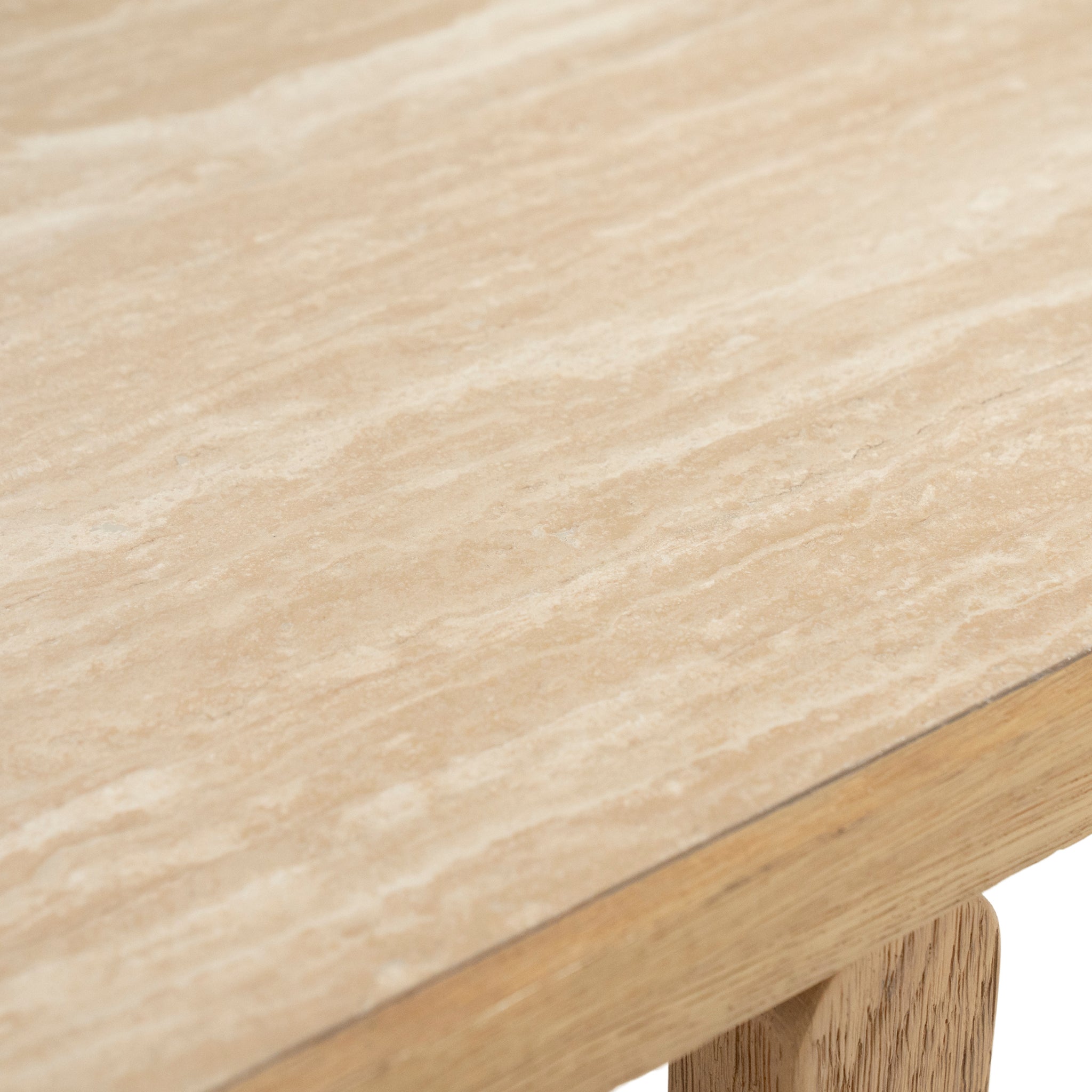 Vidar Travertine/Oak Wood Coffee Table