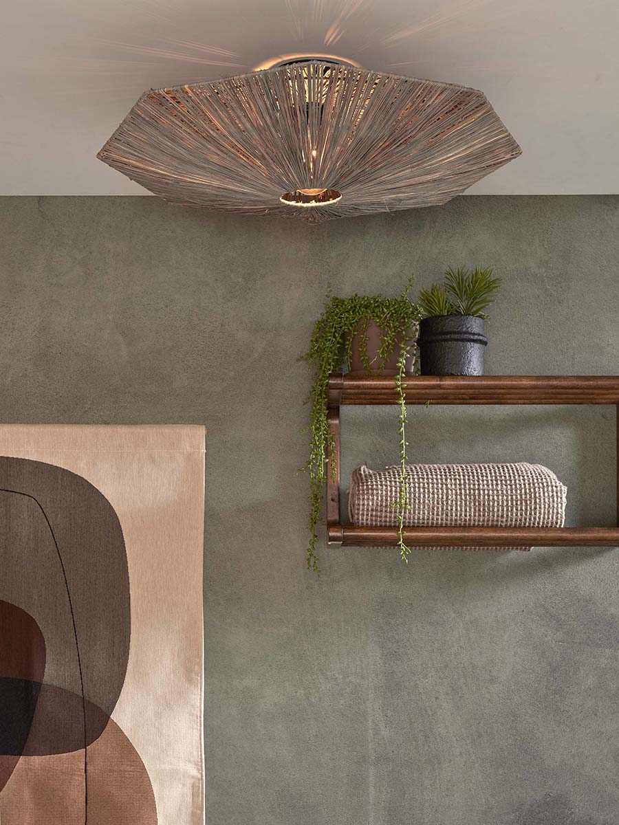 Panama Raffia Octogon Ceiling Lamp - WOO .Design