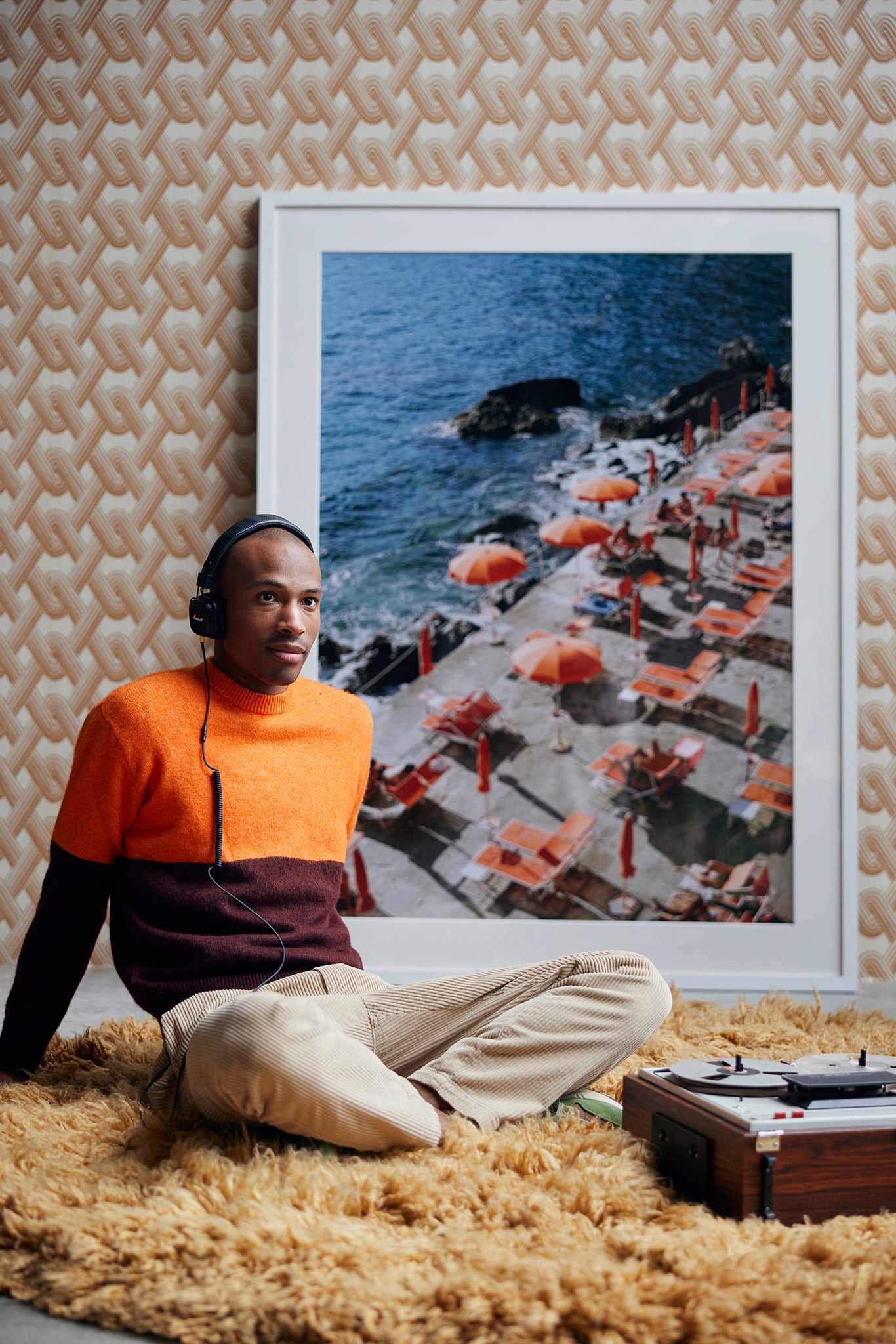 Fluffy Caramel Round Rug
