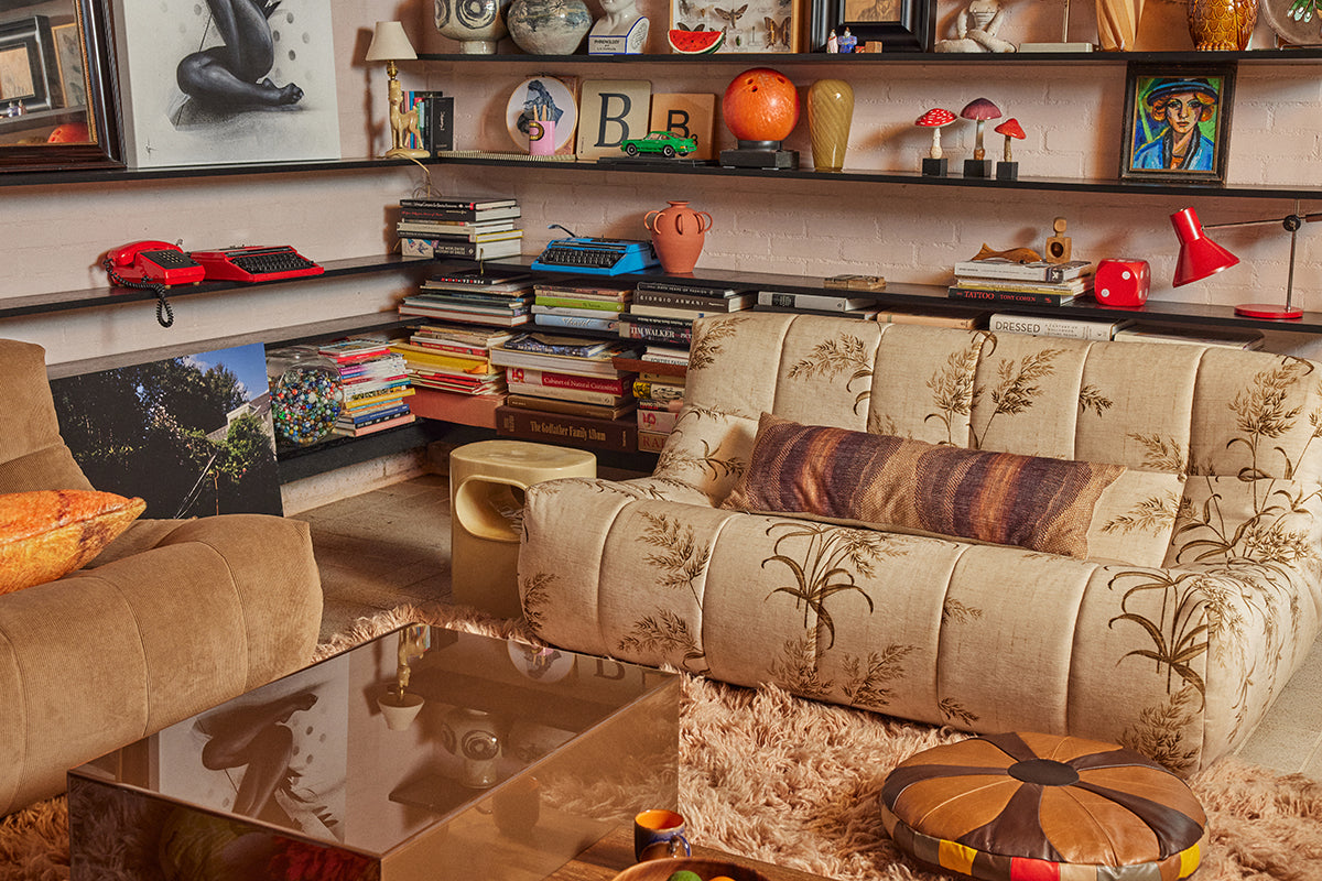 Lazy Brown Corduroy Rib Lounge Chair - WOO .Design