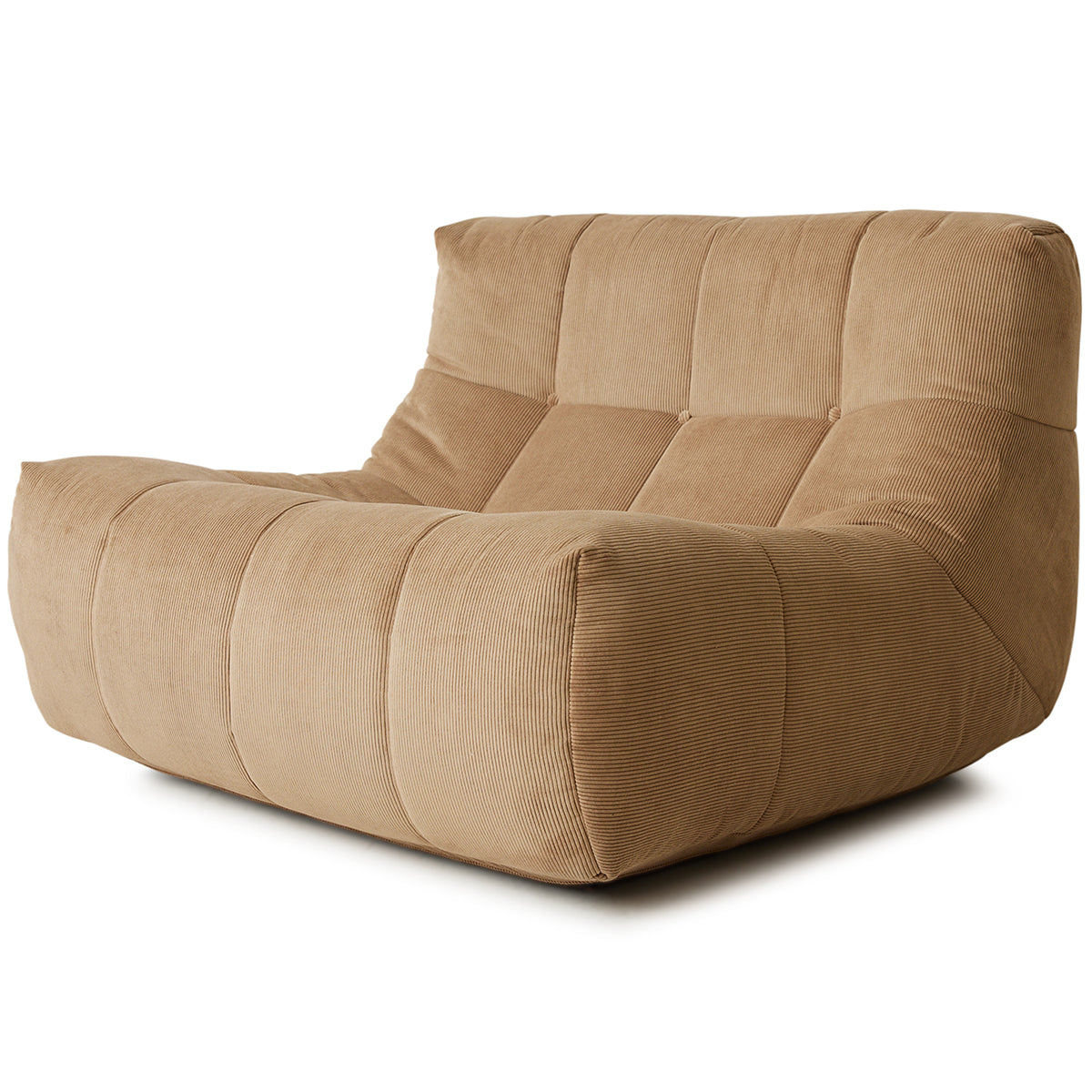 Lazy Brown Corduroy Rib Lounge Chair - WOO .Design