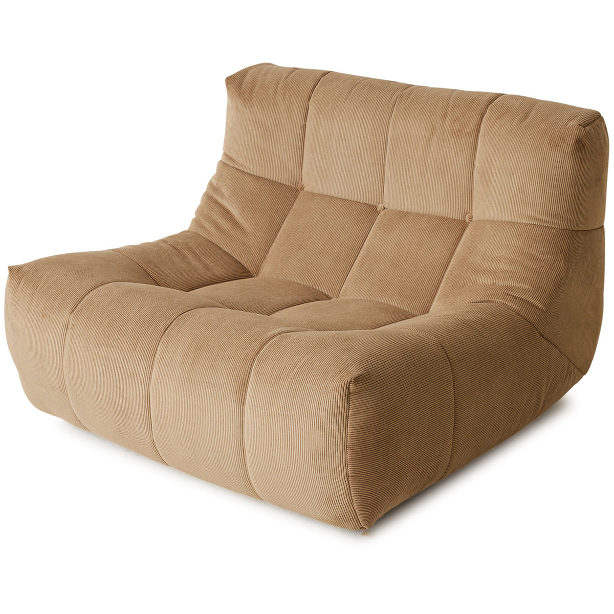 Lazy Brown Corduroy Rib Lounge Chair - WOO .Design