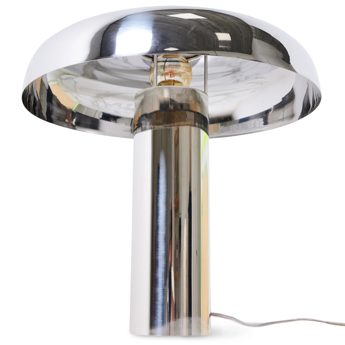 Mushroom Chrome Table Lamp