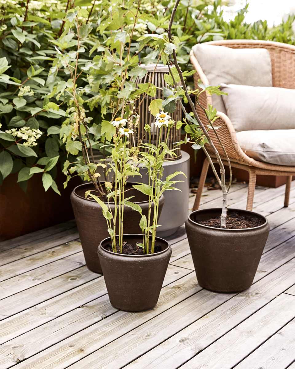 Funnel Antique Brown Planter (3/Set)