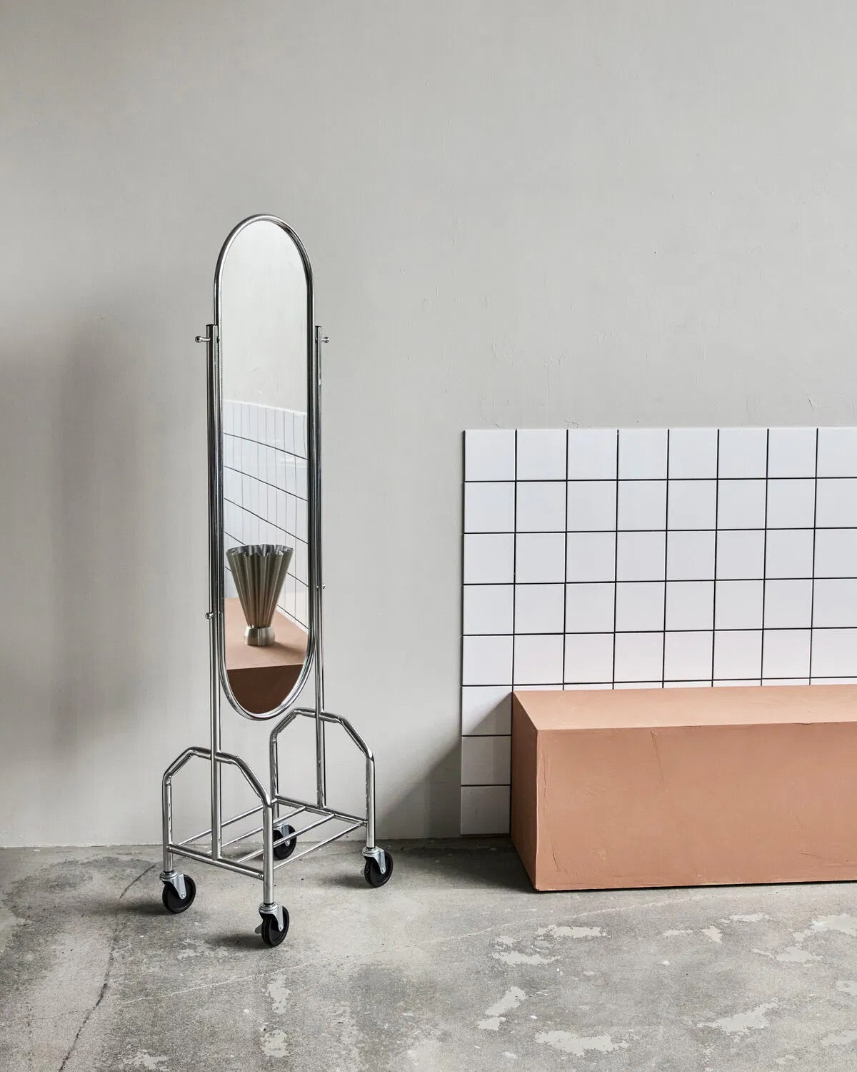 Image Silver Floor Mirror