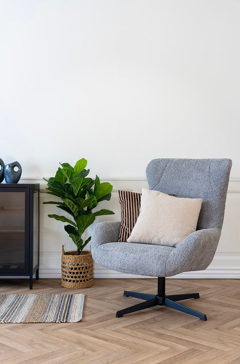 Bescia Dark Grey Swivel Lounge Chair