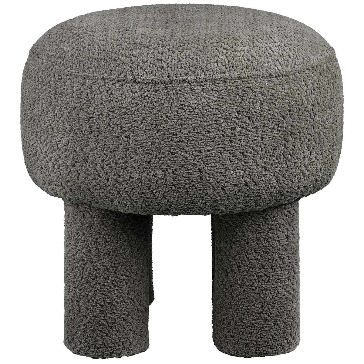 Canberra Charcoal Chenille Pouf