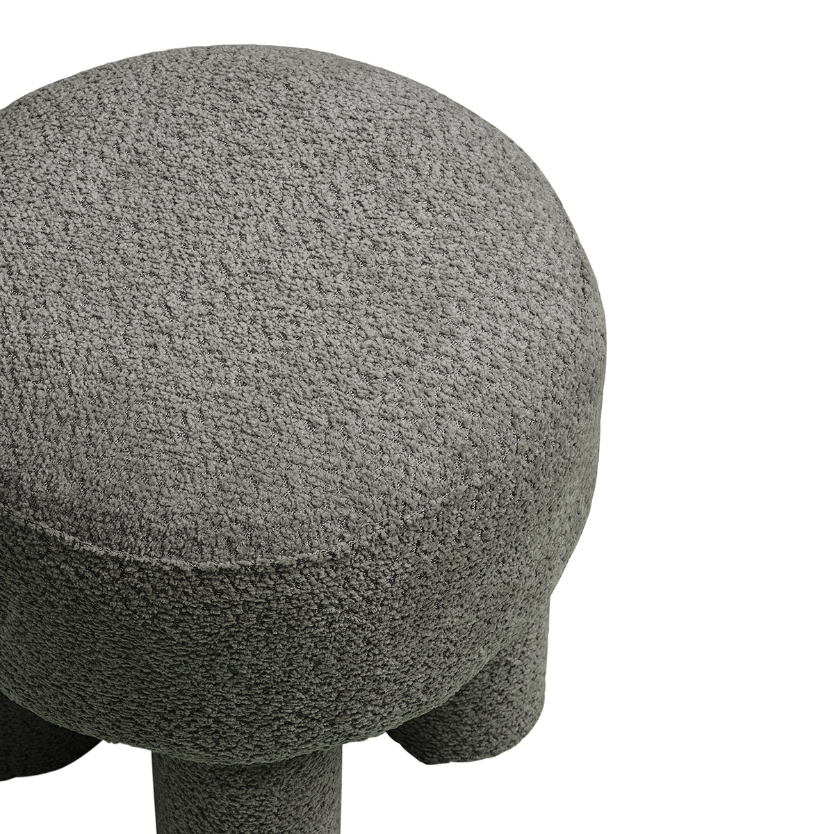 Canberra Charcoal Chenille Pouf