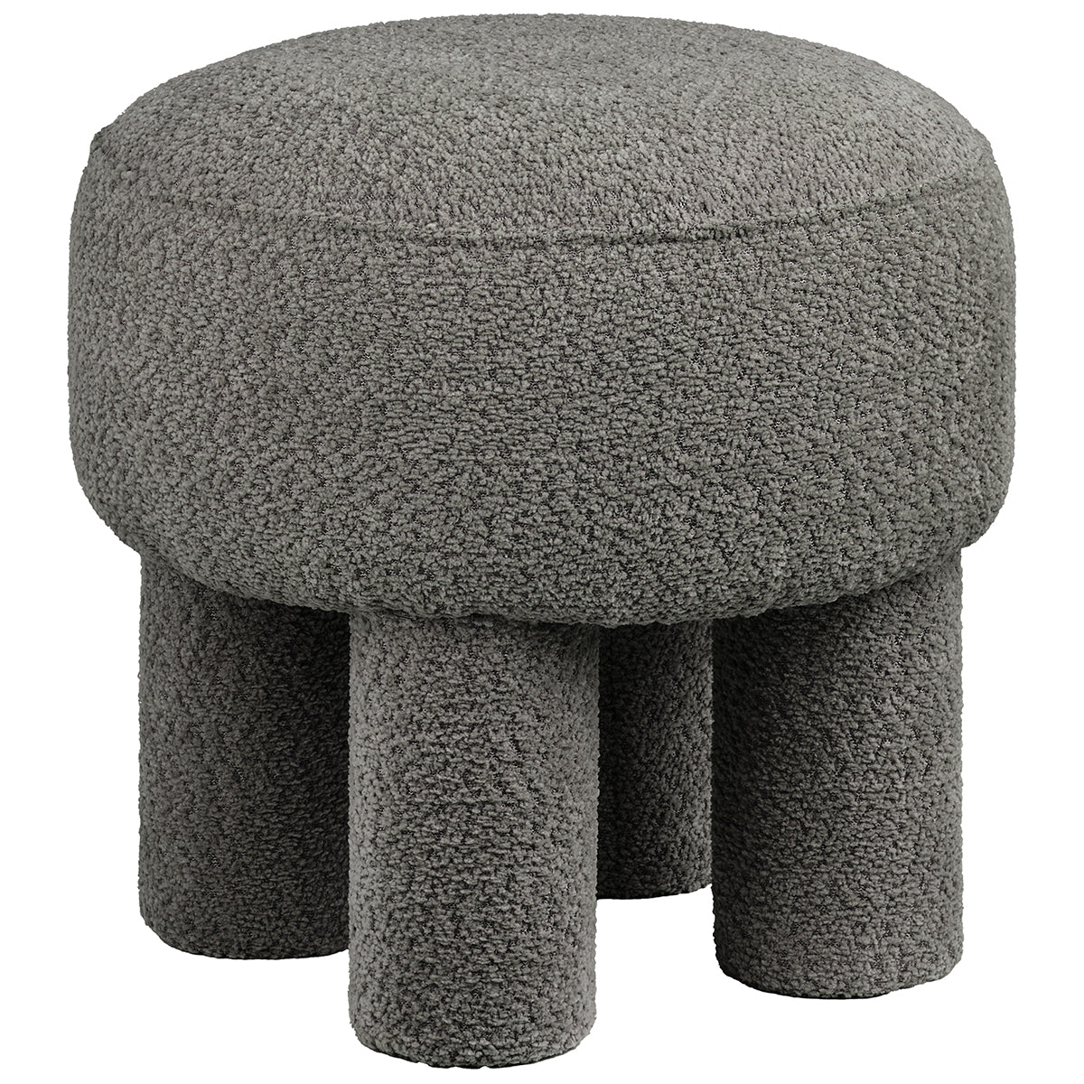 Canberra Charcoal Chenille Pouf