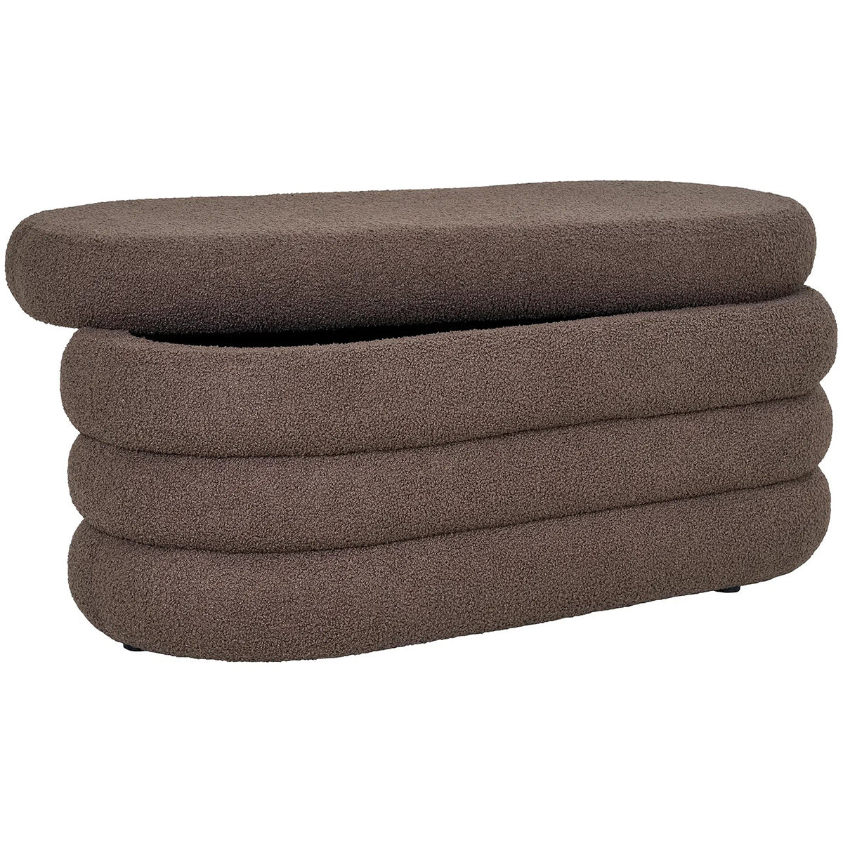 Dartford Brown Bucle Bench with Storage