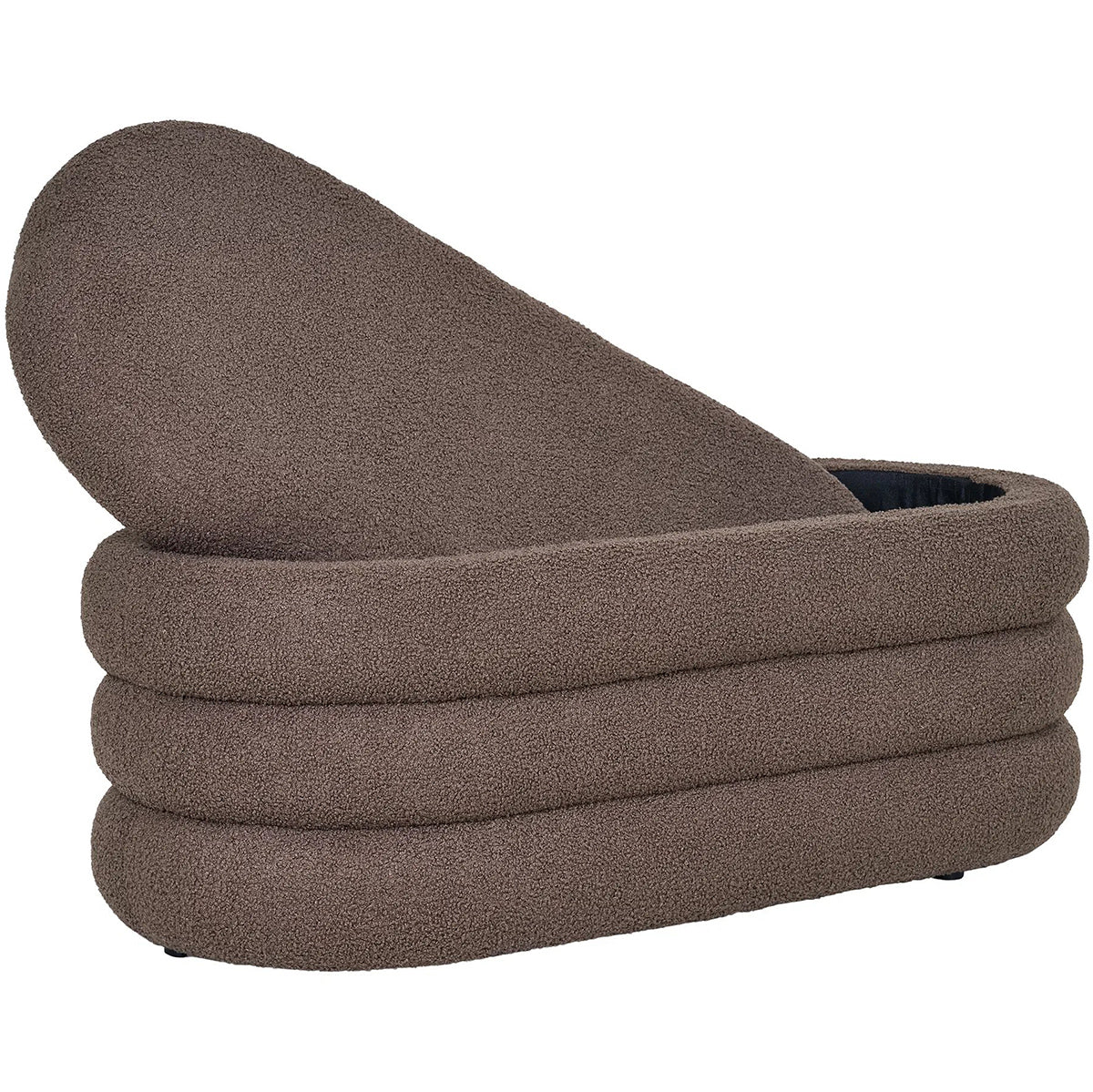 Dartford Brown Bucle Bench with Storage