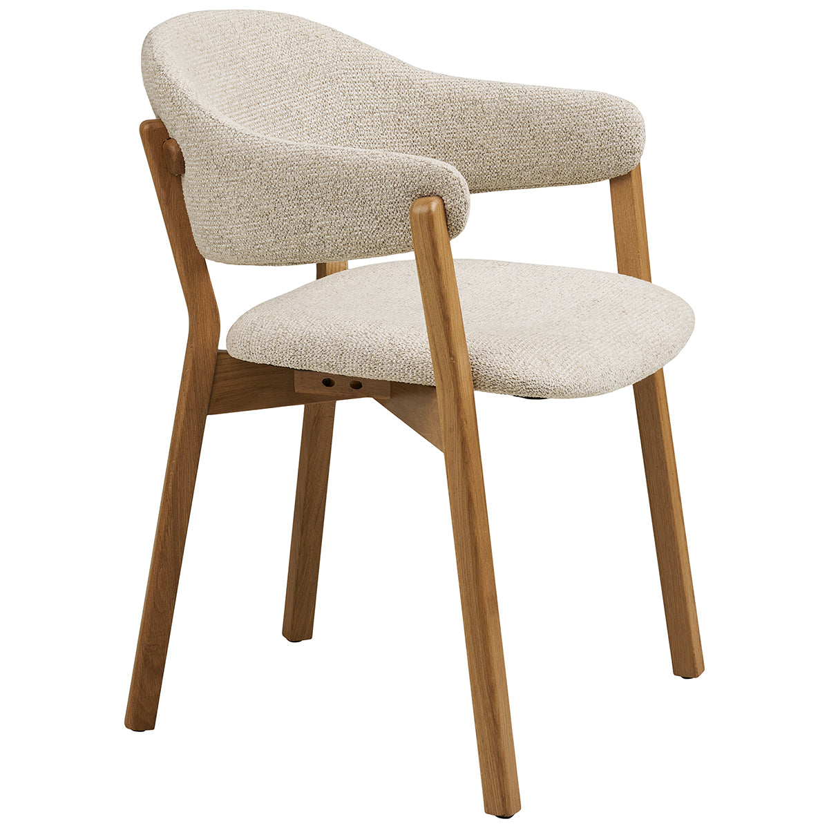 Dunkirk Oak Wood Dining Chair with Armrests