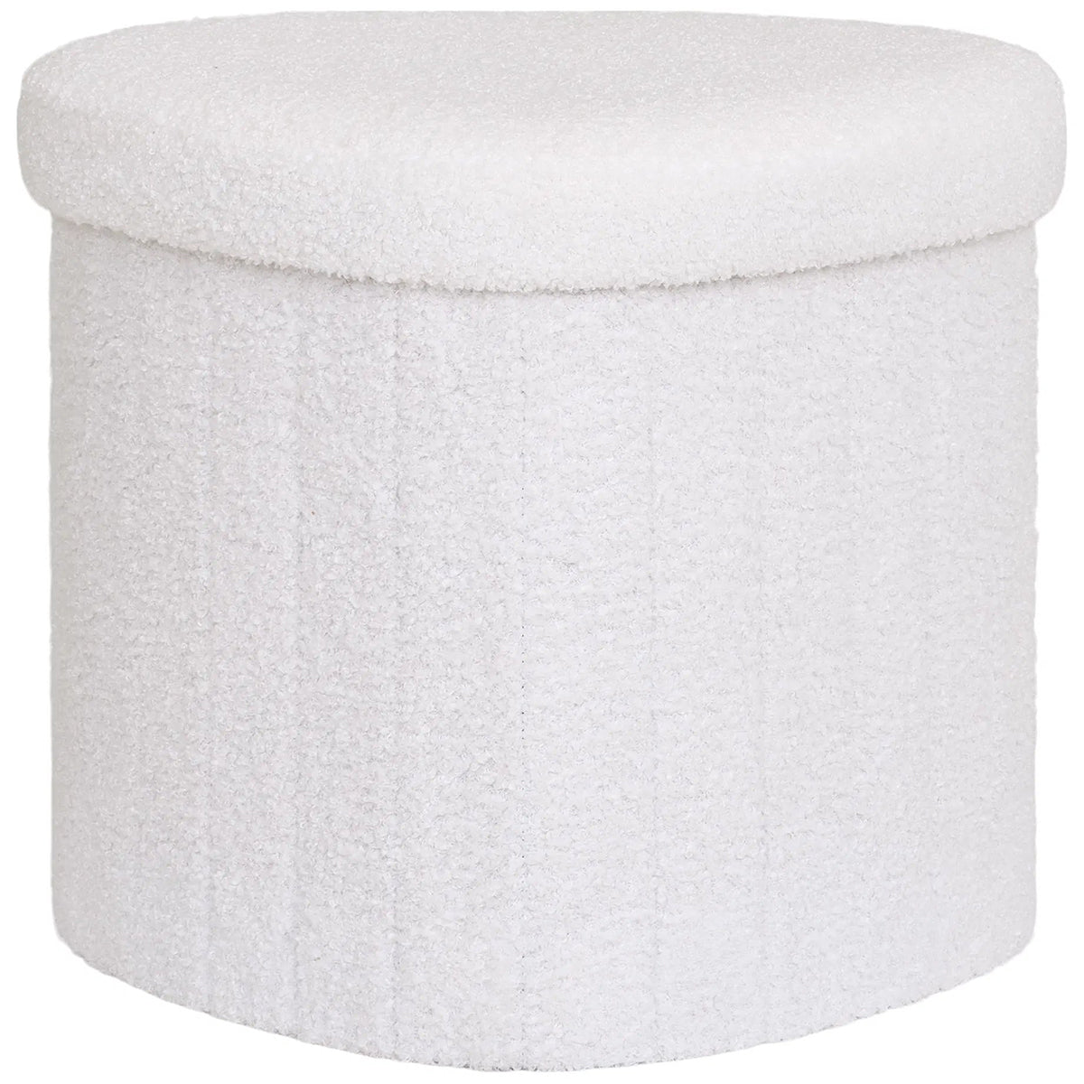 Medford White Teddy Pouf