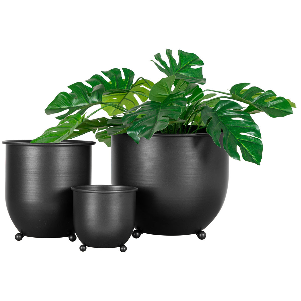 Nova Black Flowerpots (3/Set)